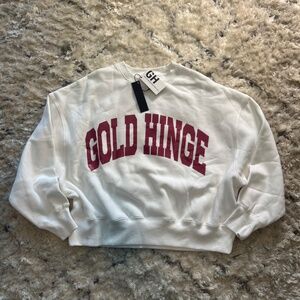 🩷 Gold Hinge White Raspberry GH Wide Arm Sweatshirt Top